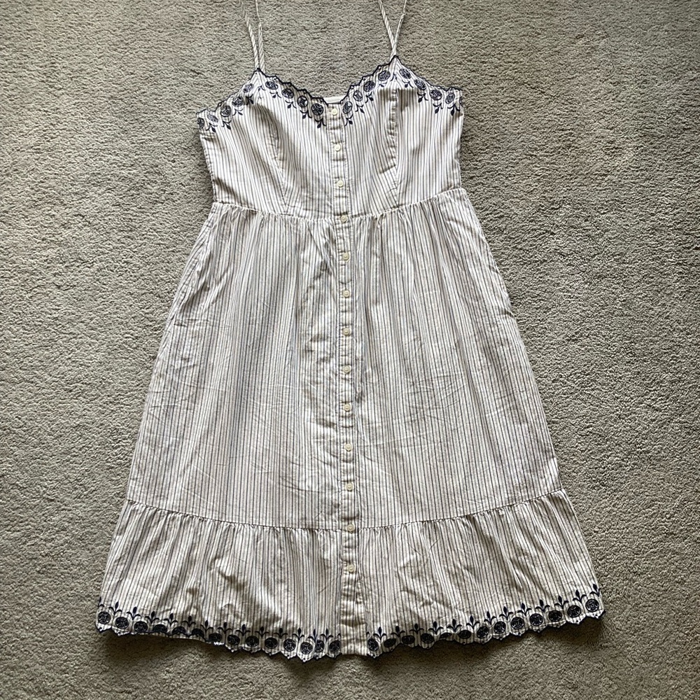 Striped Sundress with Lace Trim